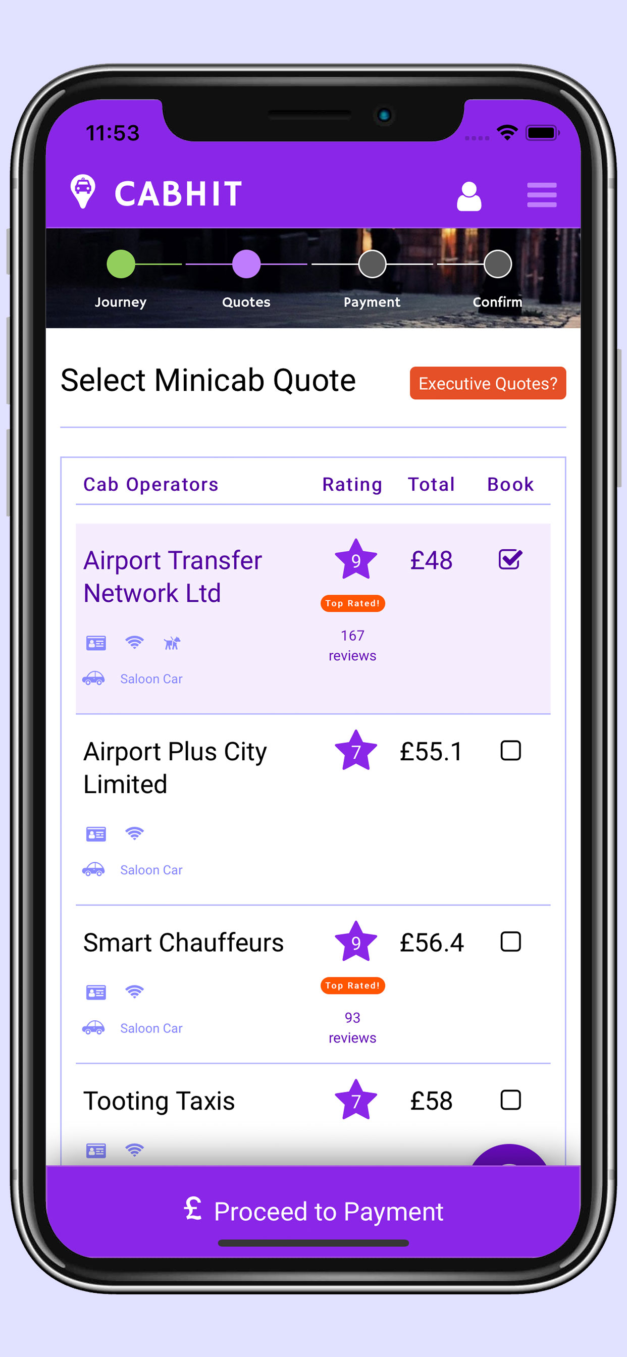 Cabhit: Book UK Airport Taxis screenshot 3