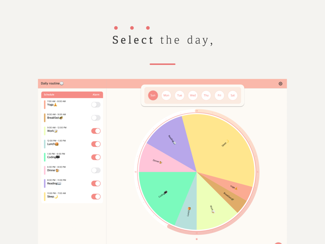Dita - Pamja e ekranit e Planifikuesit javor