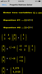 Progwhiz Matrices Solver screenshot