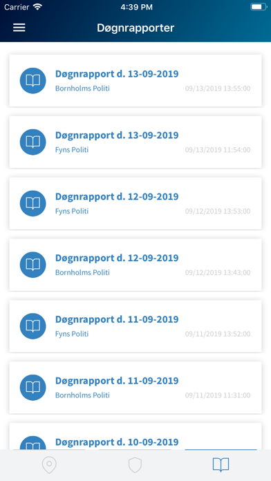 Døgnrapport Screenshot