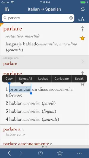 Ultralingua Spanish-Italian screenshot 1