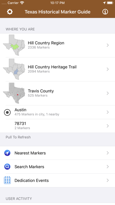 Texas Historical Marker Guide Screenshot