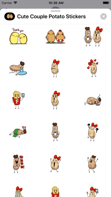 Cute Couple Potato Stickers screenshot-3