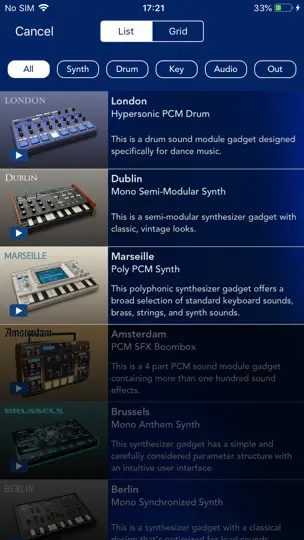 Скриншот KORG Gadget 2 Le на iPhone 4