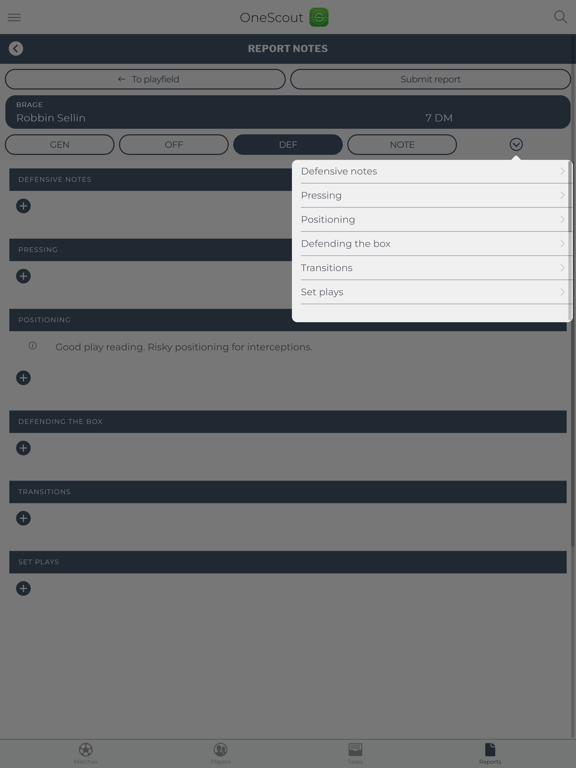 OneScout iPad screenshot