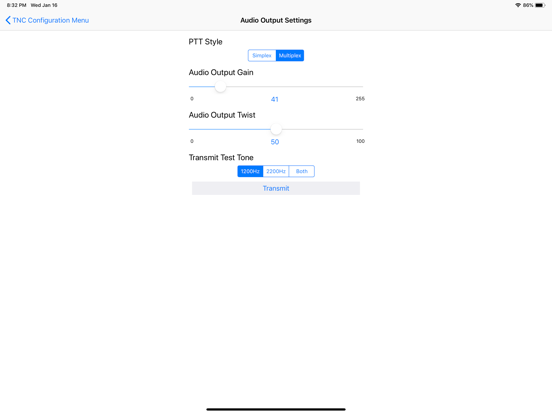 Mobilinkd Config App iPad screenshot 3 - Utilities app