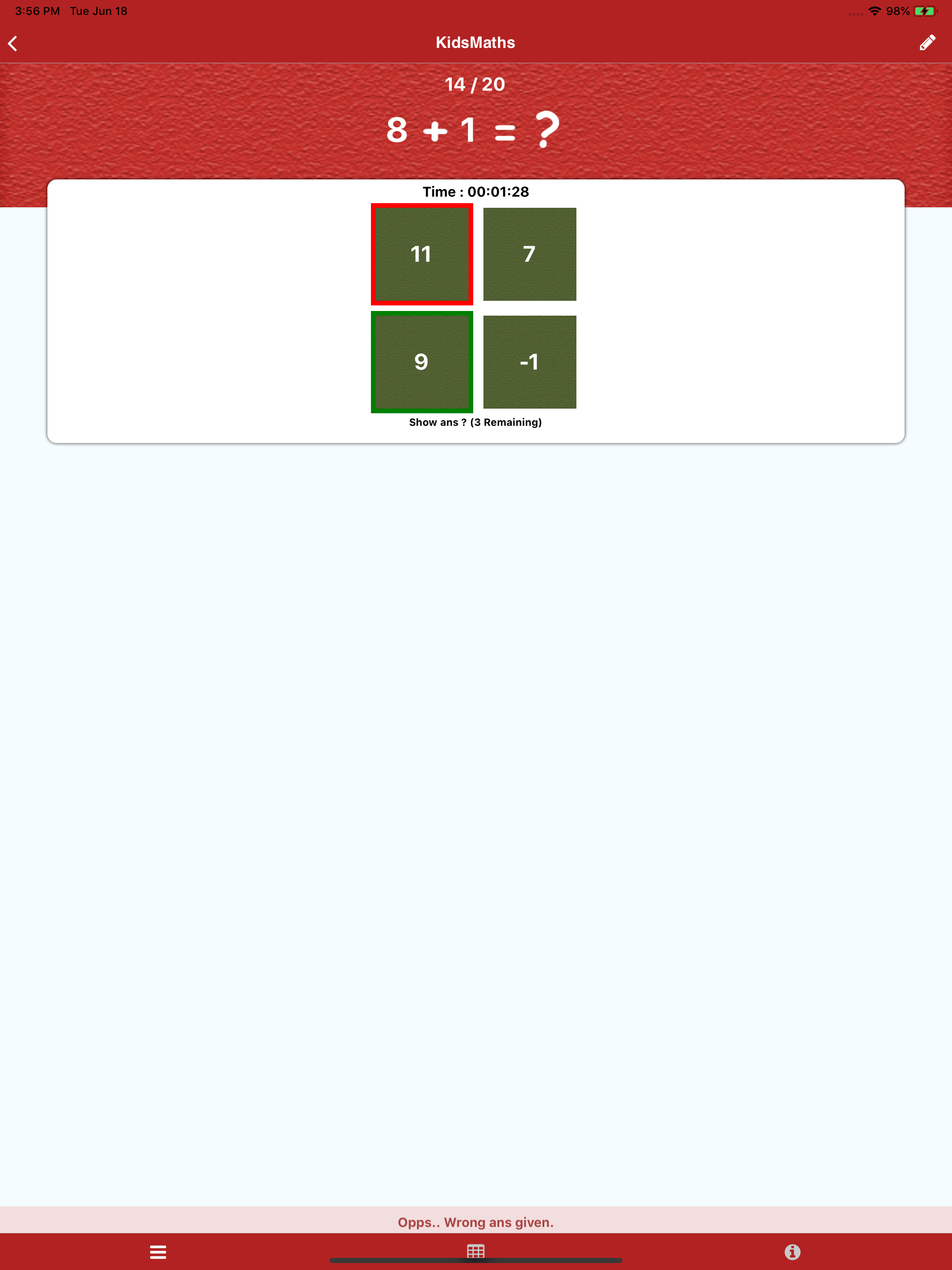 Kids Maths Learn Quiz Game