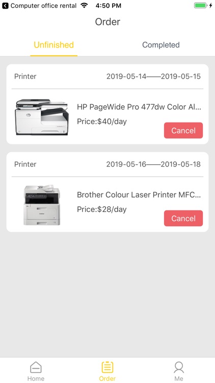 Office equipment rental