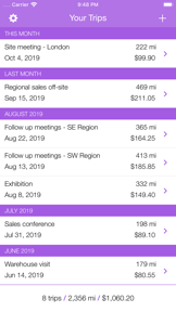 Mileage: Business Trip Tracker screenshot