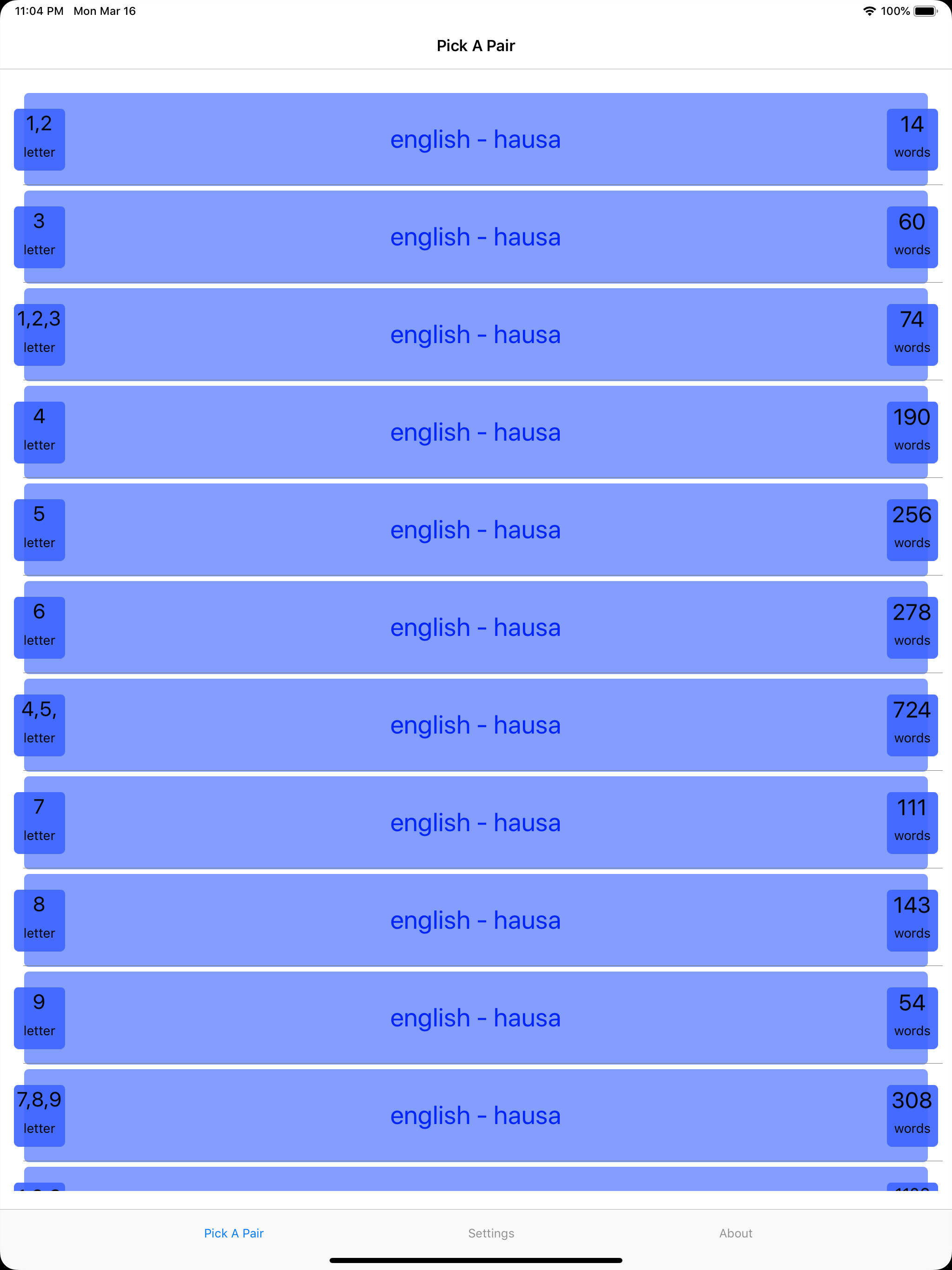 PickAPair Hausa - English