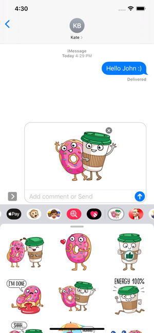 Coffee with Donut Stickers