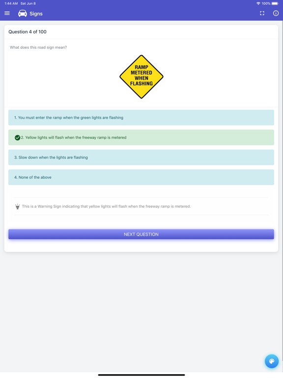 Indiana BMV Practice Exam iPad screenshot