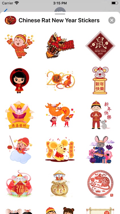 Chinese Rat New Year Stickers