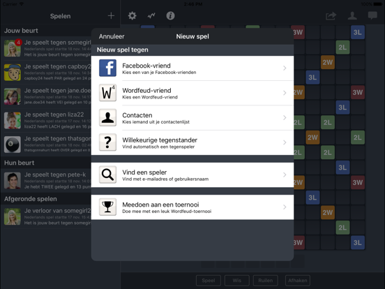 Wordfeud iPad app afbeelding 2