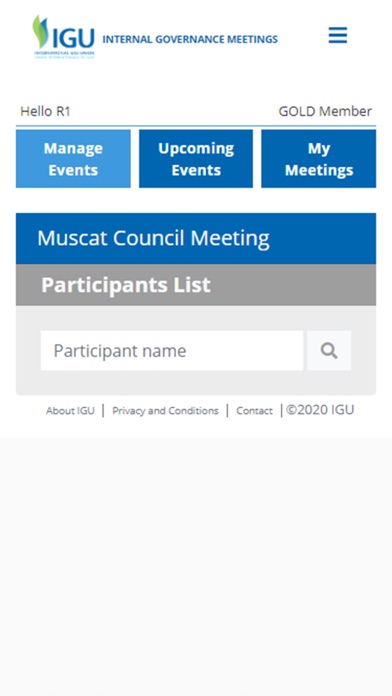 IGU Meetings Screenshot