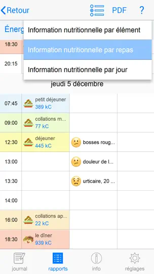 Capture d'écran de FoodSeeq sur iPhone 8
