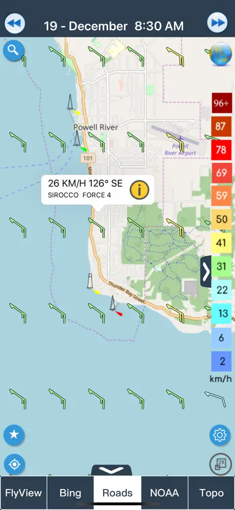 Wind forecast for Windgurus