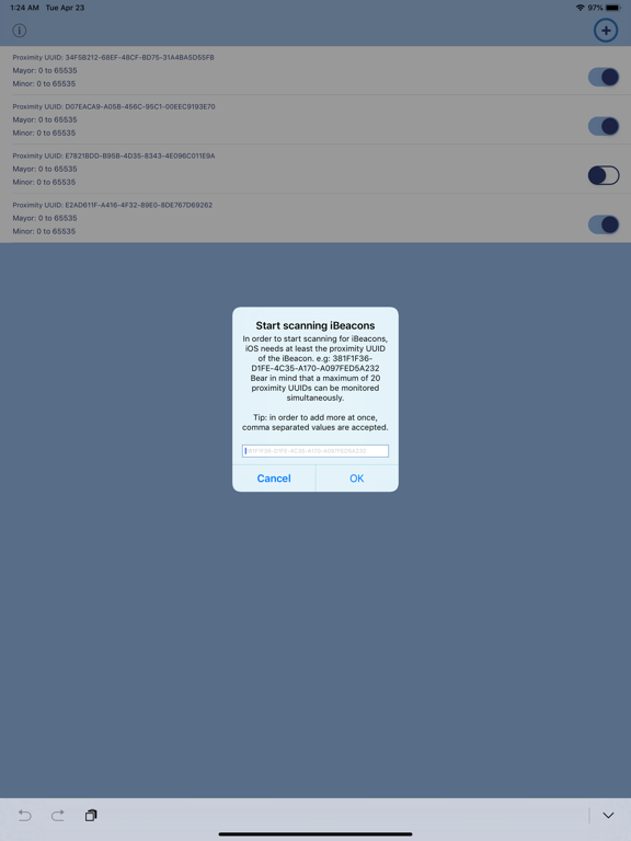 Scanner Bluetooth iPad screenshot