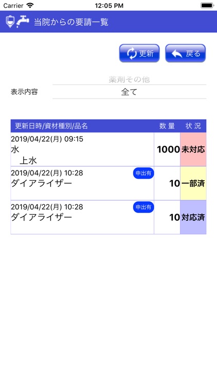 中国５県透析災害対策アプリ　透析施設用