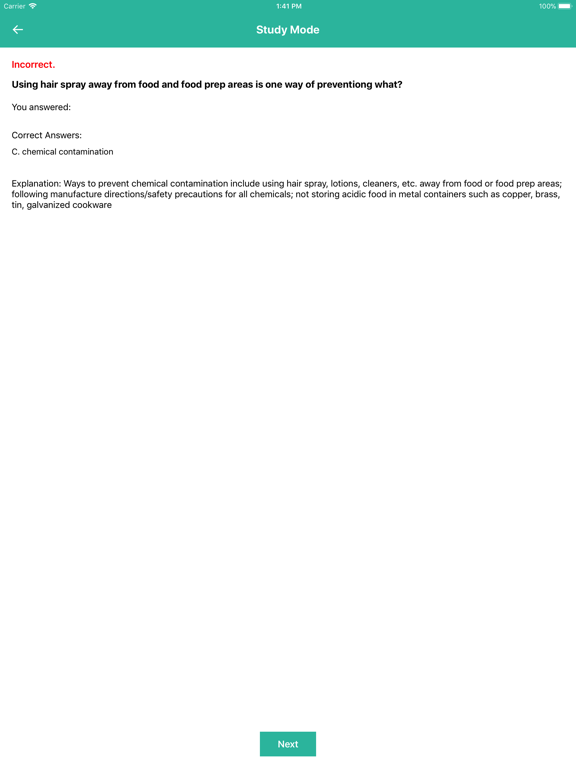 Servsafe and CPFM Test Prep iPad screenshot 3 - Education app