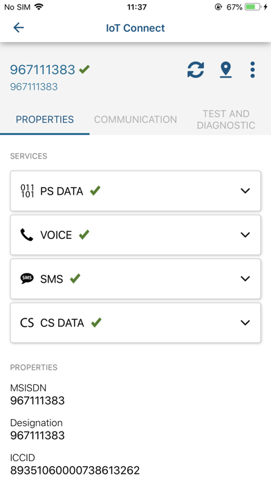 IoT Connect app Screenshot