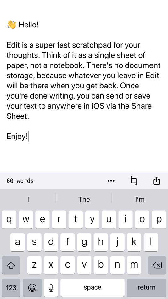 #1. Edit: a quick draft scratchpad (iOS) 由: K.Q. Dreger