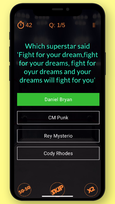 World Wrestling Quiz 2020 iPhone screenshot