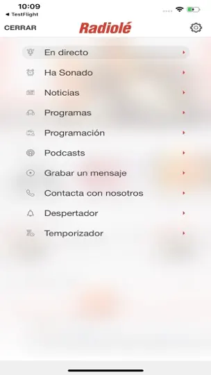 Captura de pantalla de Radiolé en iPhone 3