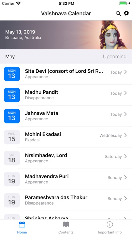 Vaishnava Calendar