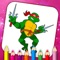 This coloring book and virtual drawing, full of images of ninja hero characters from turtle animals are designed for all ages of the family