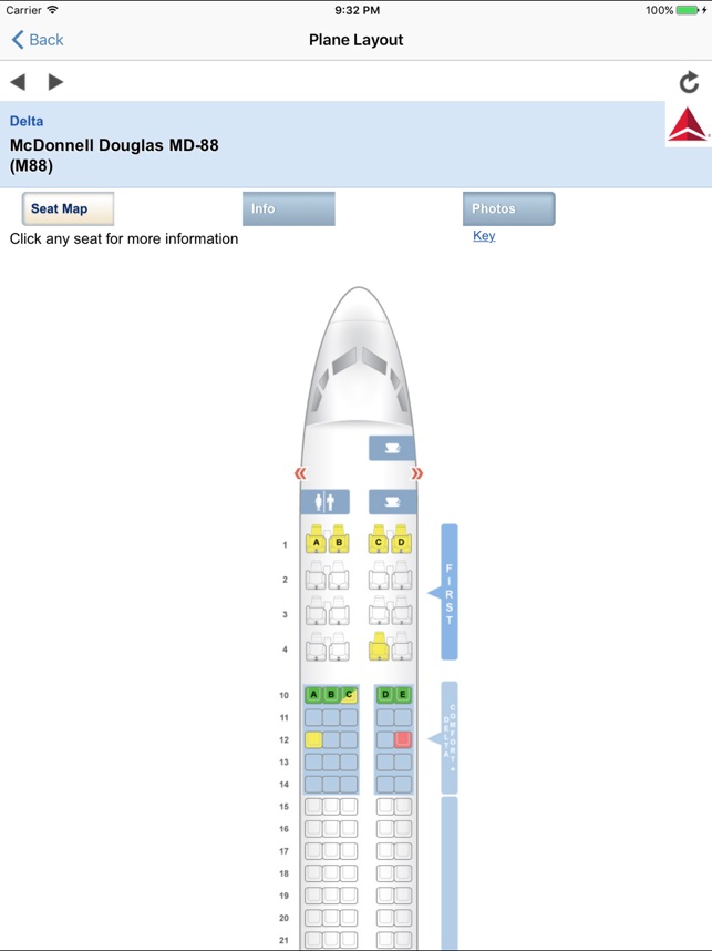 Delta Md 88 Seating Chart