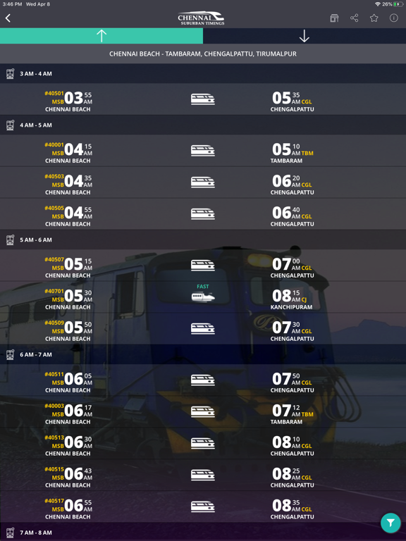 Screenshot #6 pour Chennai Suburban Train Timings