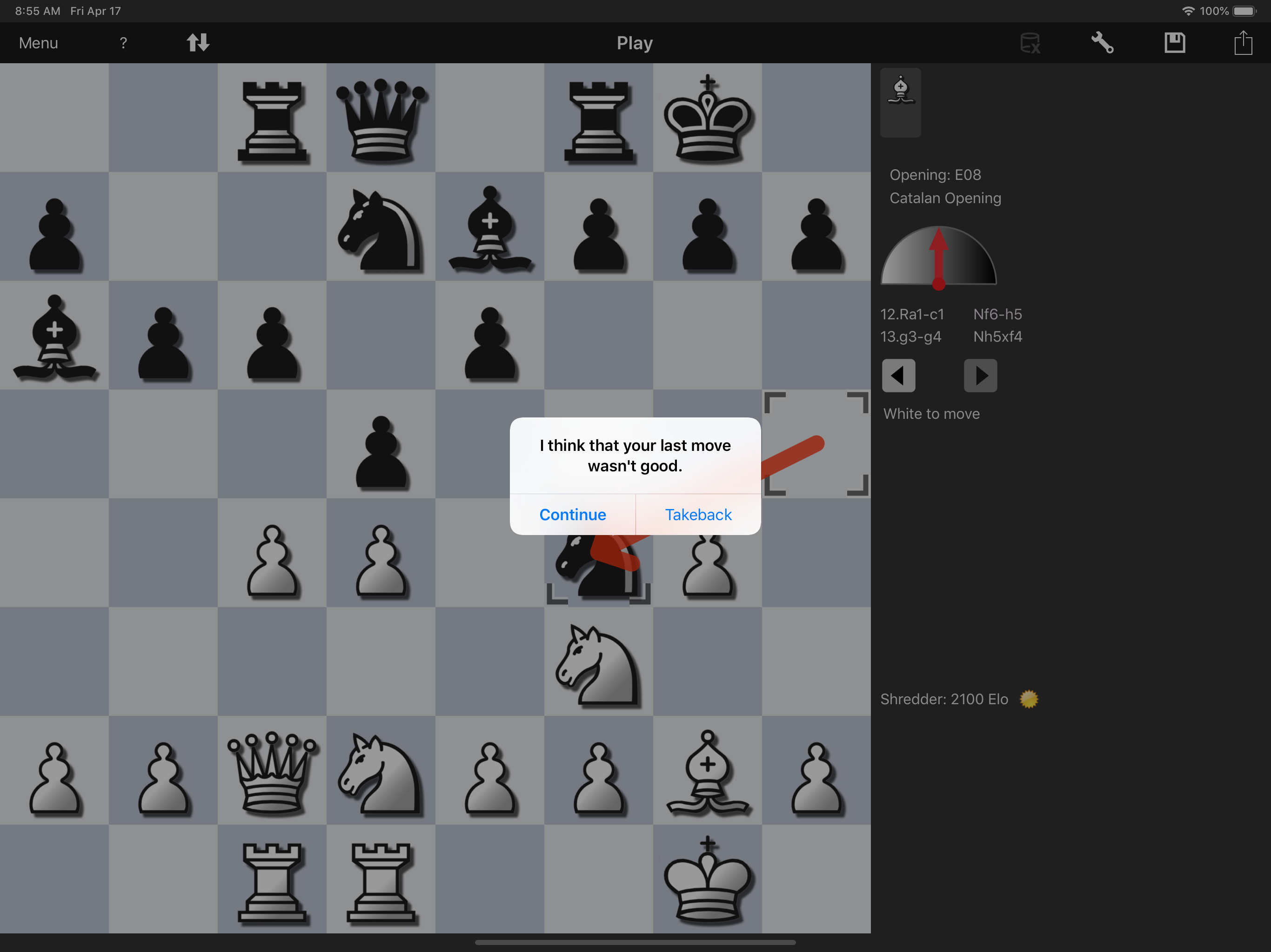 Shredder Chess for iPad screenshot 3