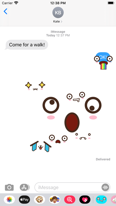 Screenshot #1 pour Cute Emoji Faces: Anime, Manga