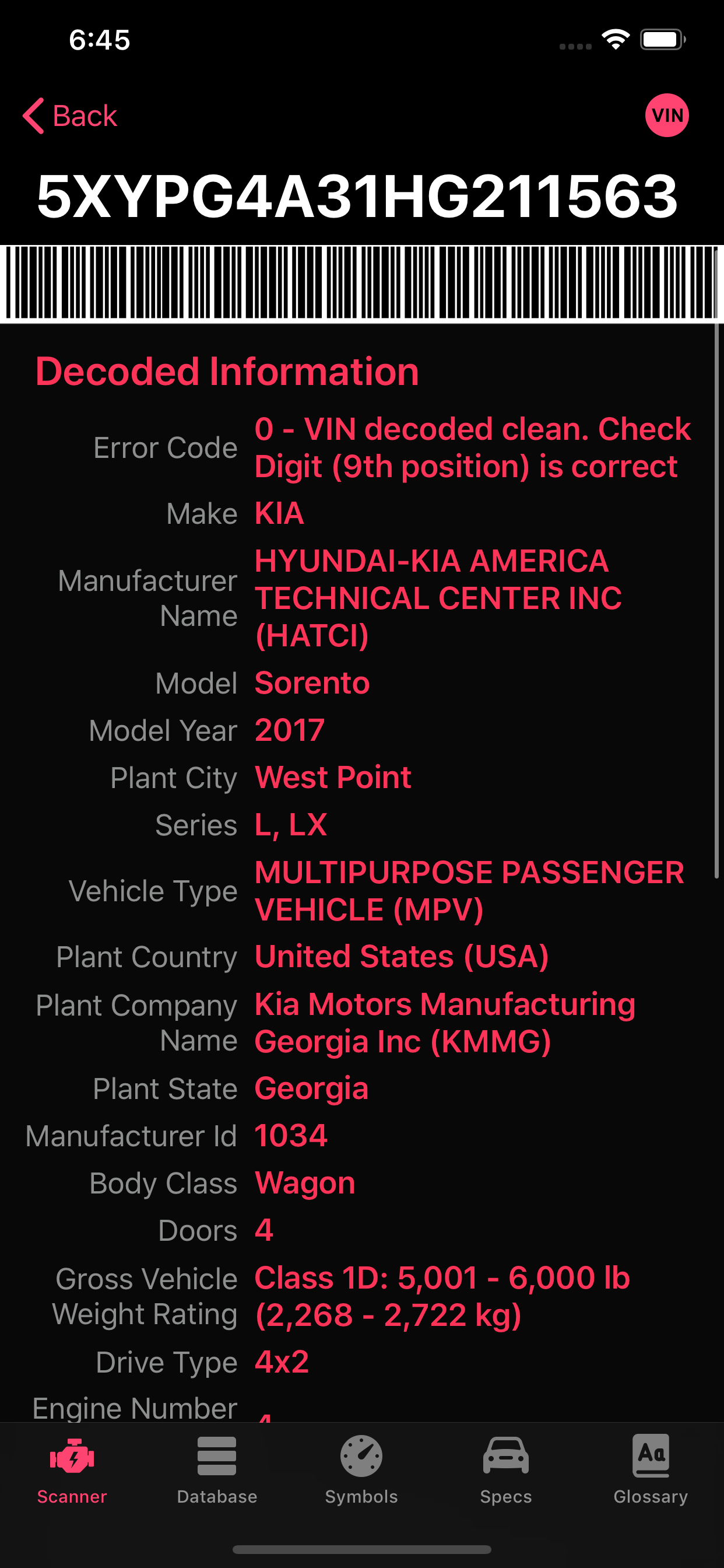 KIA OBD App screenshot 20