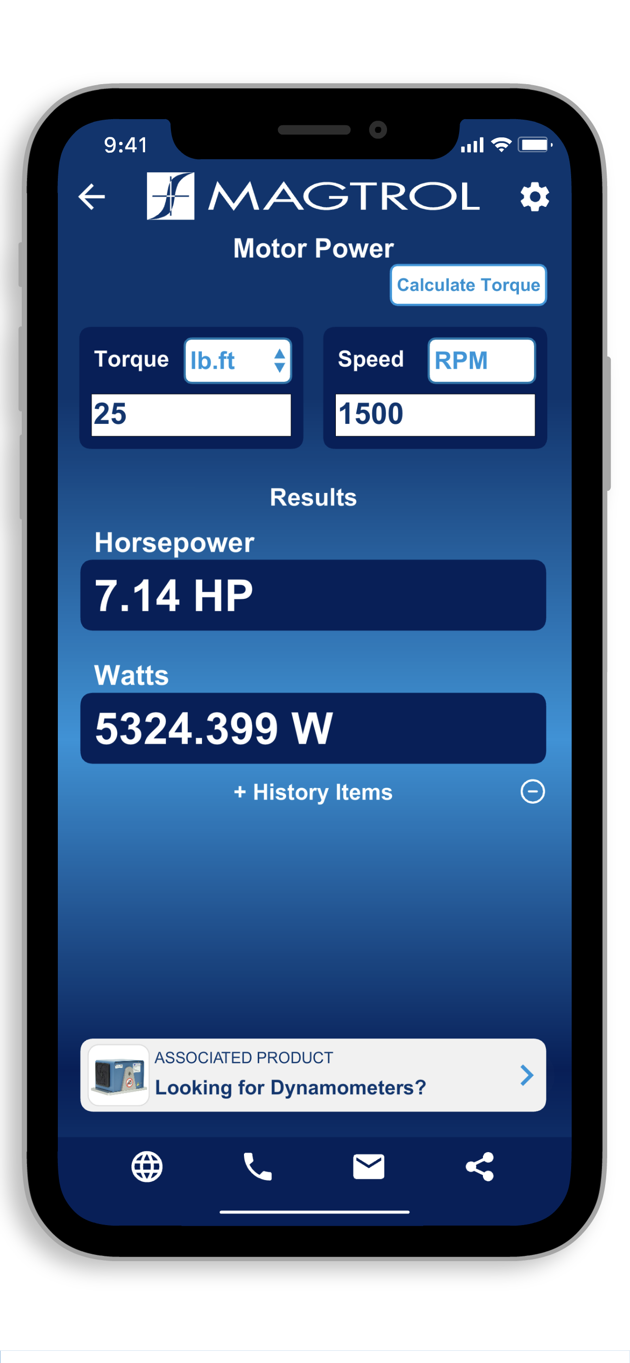 Magtrol - Motor Power Calc+