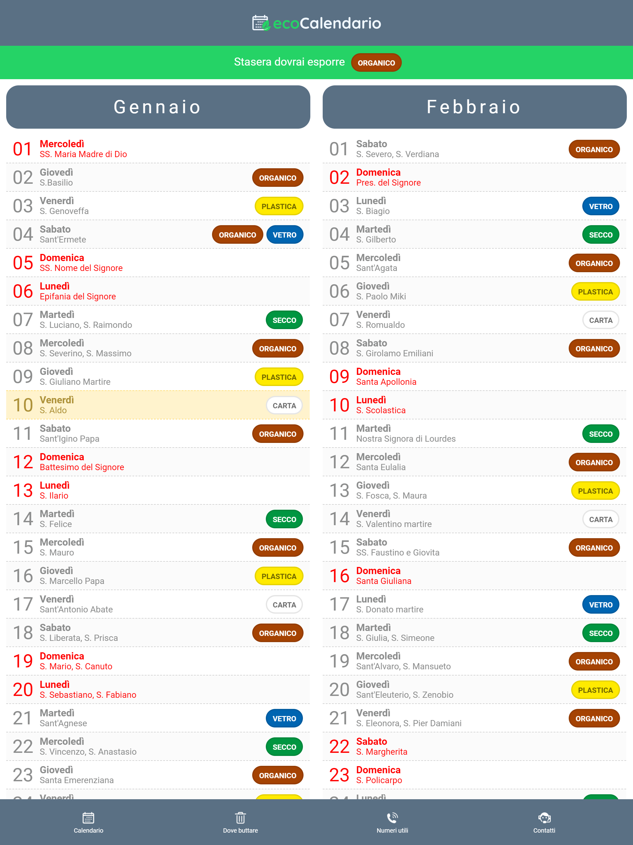 EcoCalendario Silvi Marina