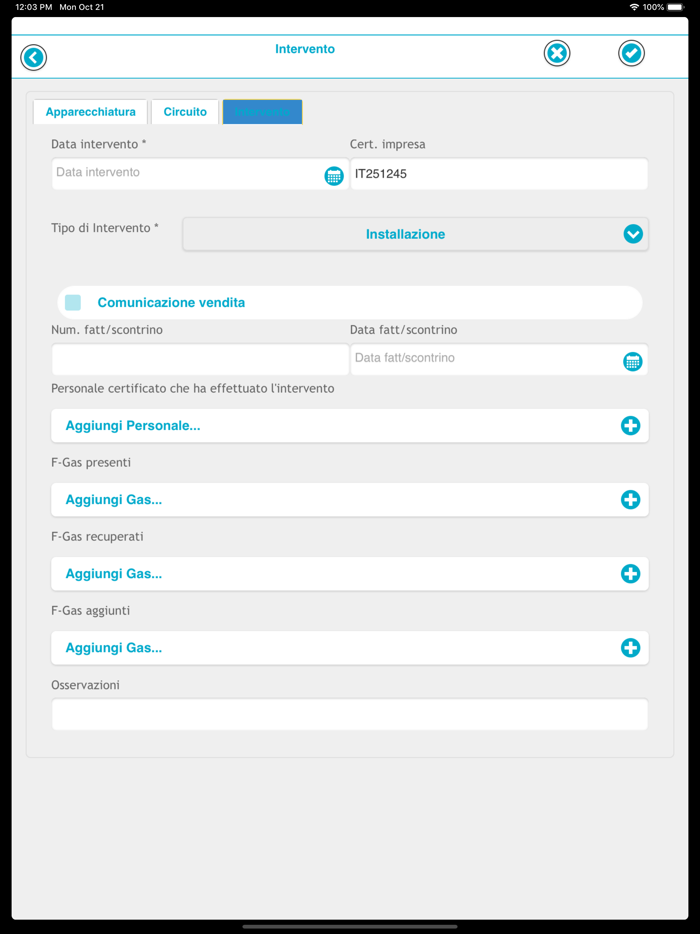 F-gas Invio CamereCom