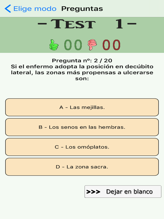 TestOpos Auxiliar Enfermería iPad screenshot