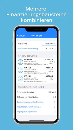 Screenshot von Hypothekenrechner HypoPlaner auf dem iPhone 2