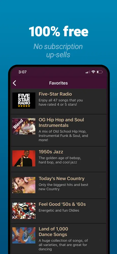 AccuRadio: Curated Music Radio