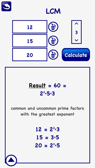 LCM GCD Prime Factor Calc Lite Screenshot