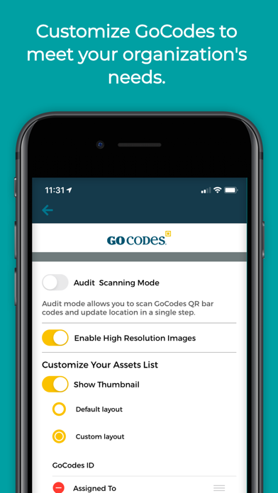 GoCodes Asset Tracking Screenshot