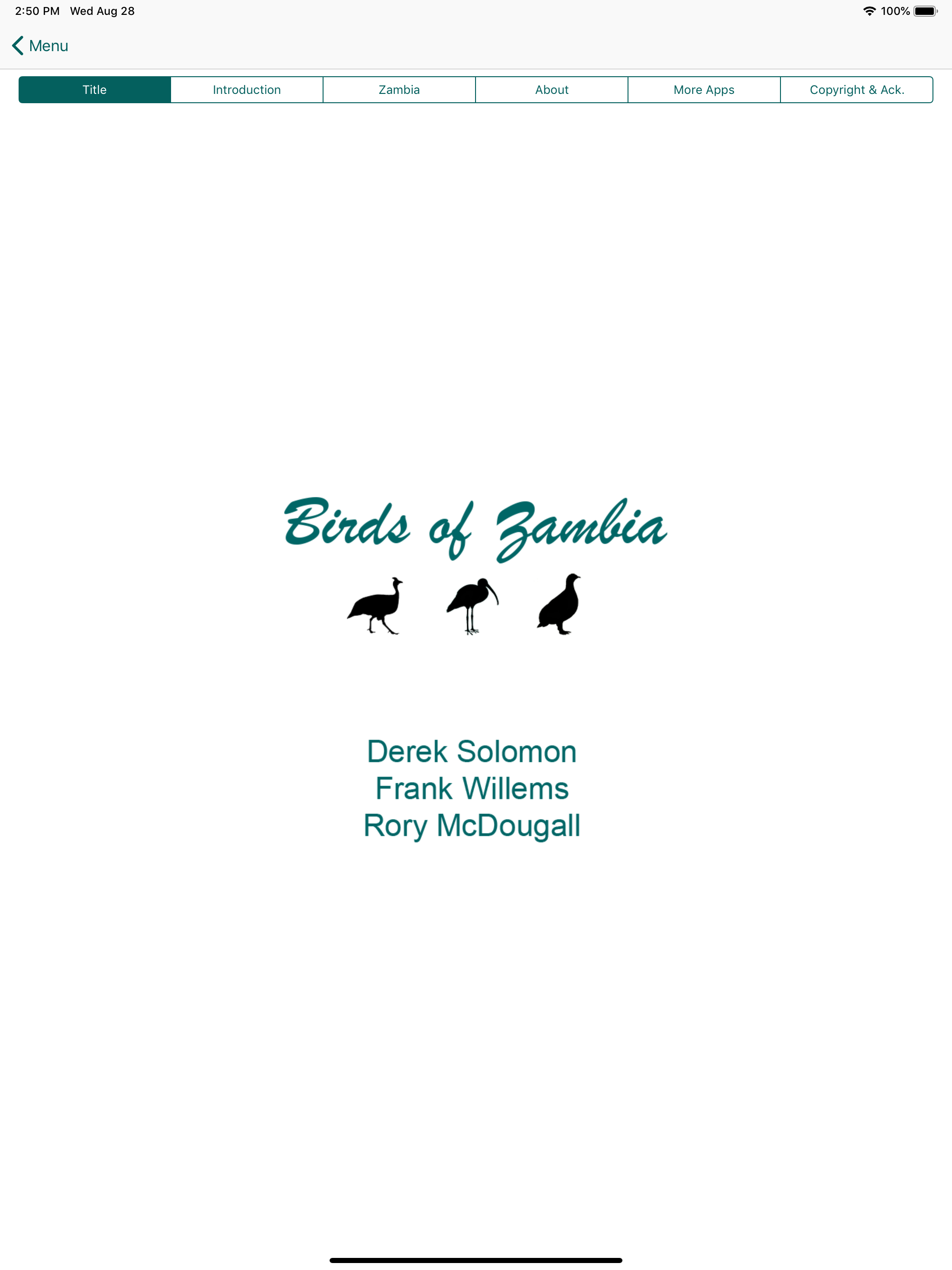 Birds of Zambia