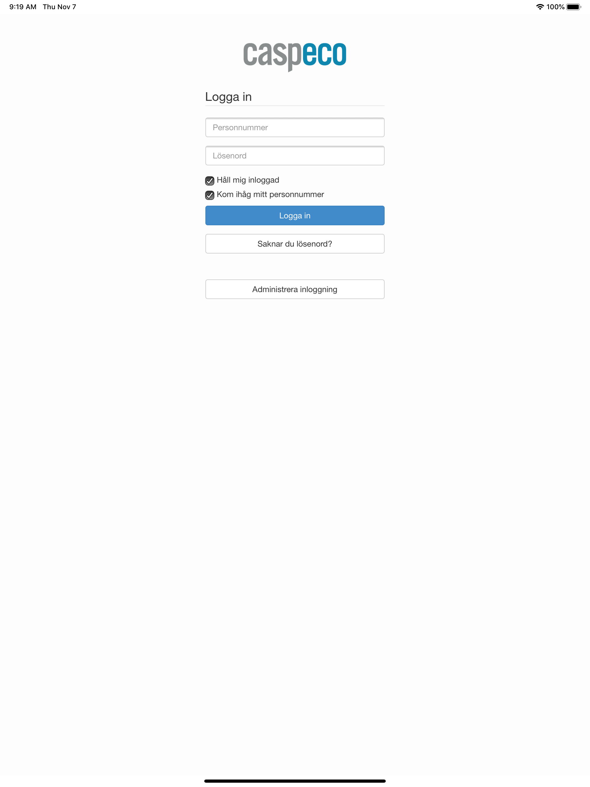 Caspeco Portal