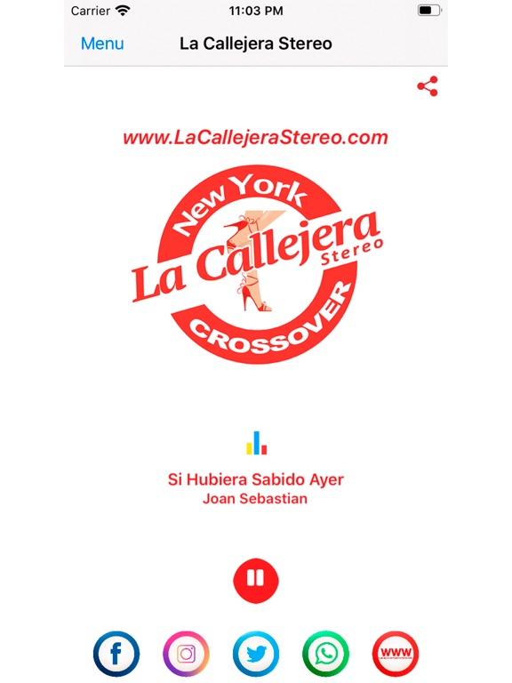 La Callejera Stereo iPad screenshot 1 - Music app