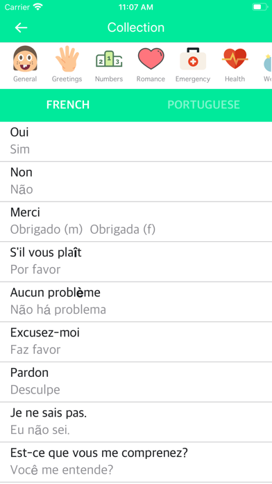 French-Portuguese Dictionary Screenshot