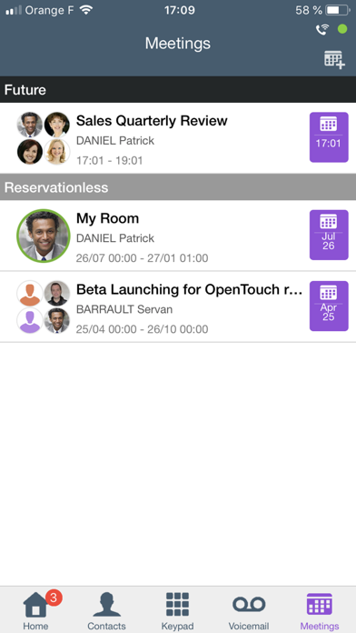 OpenTouch Conversation Plus Screenshot