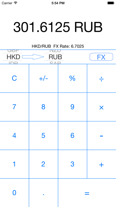 Exchange Rate Money Calculator Screenshot