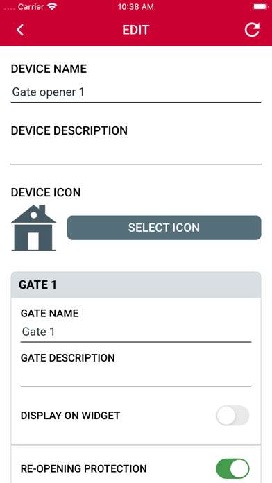 Gate Control User Screenshot